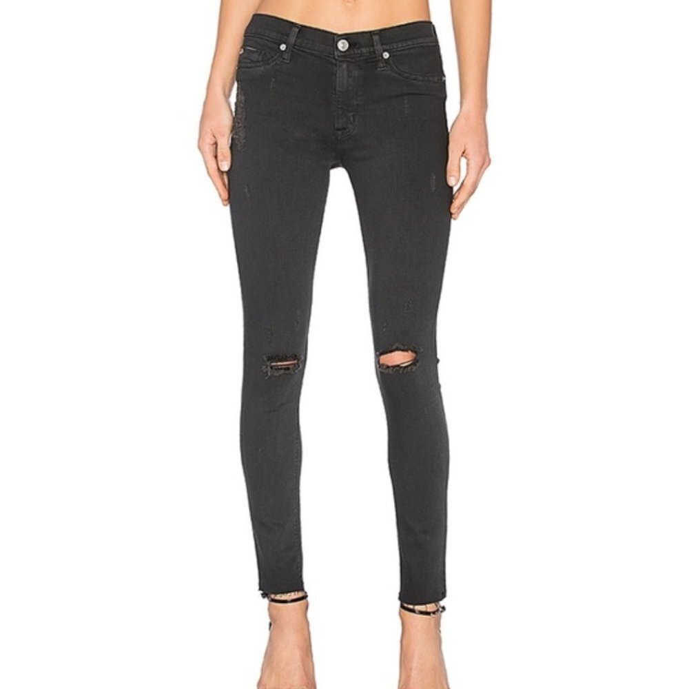 Nico Mid Rise Skinny in Blackened Charcoal Jeans Size 26